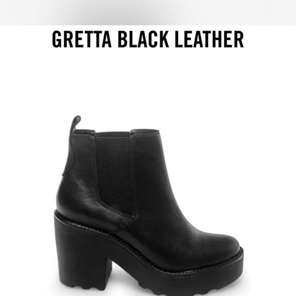 Steve Madden Black Leather Heeled Boots